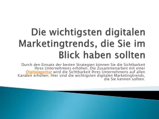 Die wichtigsten digitalen Marketingtrends, die Sie im Blick haben sollten