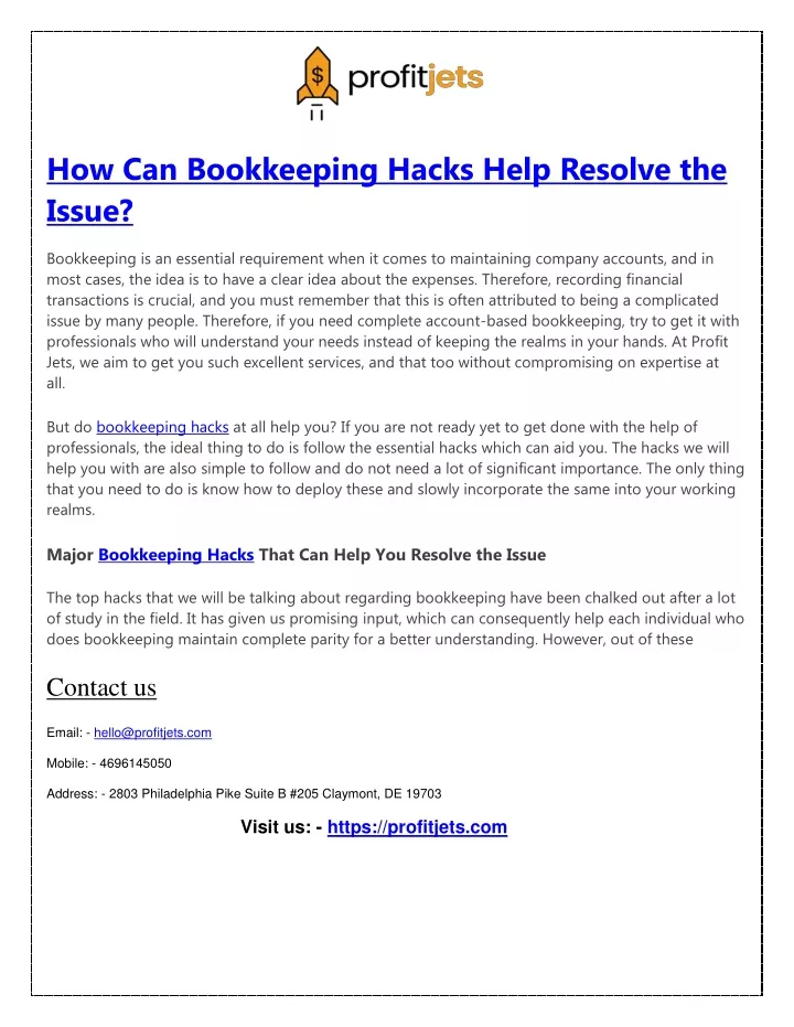 how can bookkeeping hacks help resolve the issue