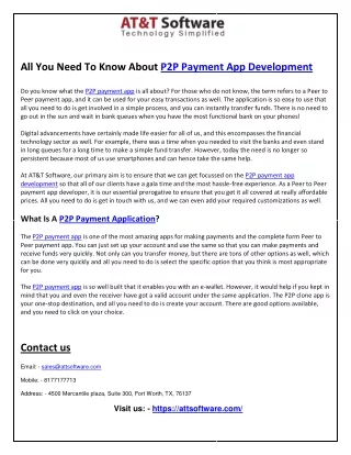 Attsoftware P2P Payment App Development