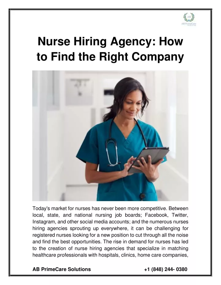 nurse hiring agency how to find the right company