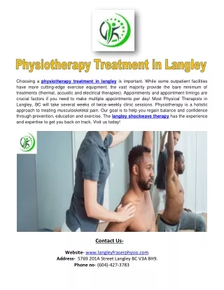 physiotherapy treatment in langley