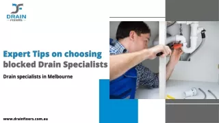 Expert Tips on choosing blocked Drain Specialists