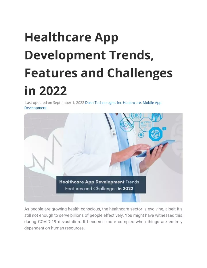 healthcare app development trends features