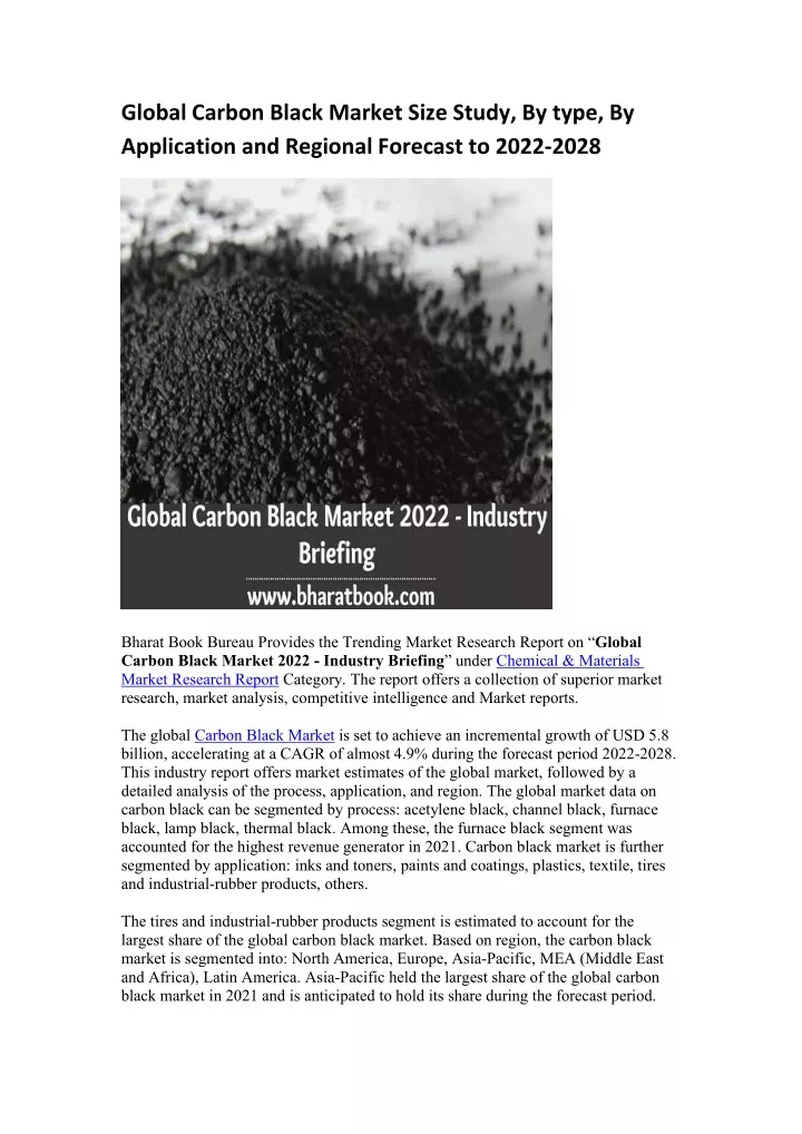 global carbon black market size study by type