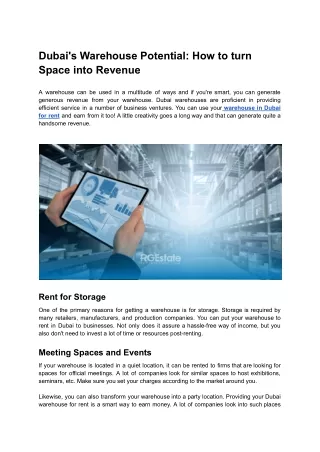 dubai s warehouse potential how to turn space