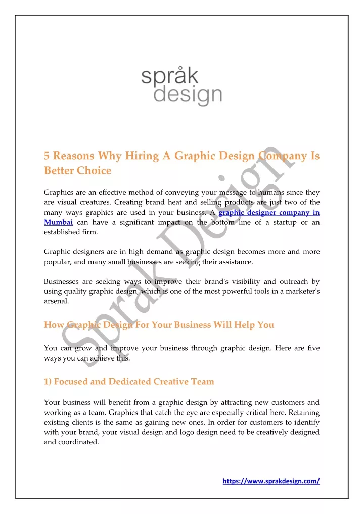 5 reasons why hiring a graphic design company