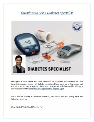 Questions to Ask a Diabetes Specialist