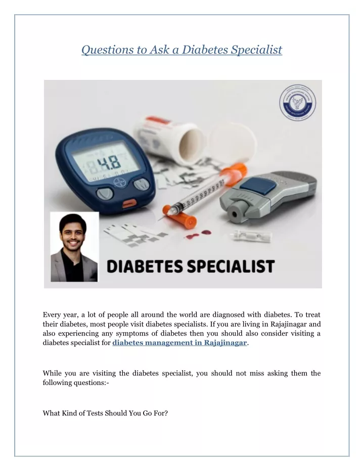 questions to ask a diabetes specialist