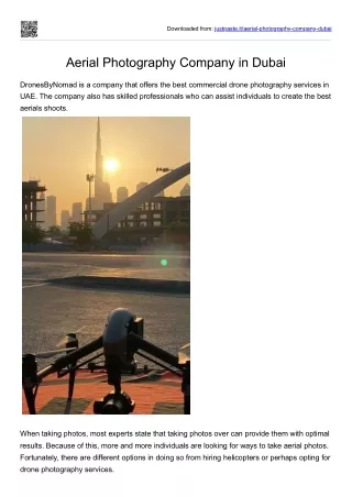Aerial Photography Company in Dubai