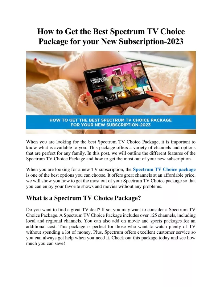 how to get the best spectrum tv choice package