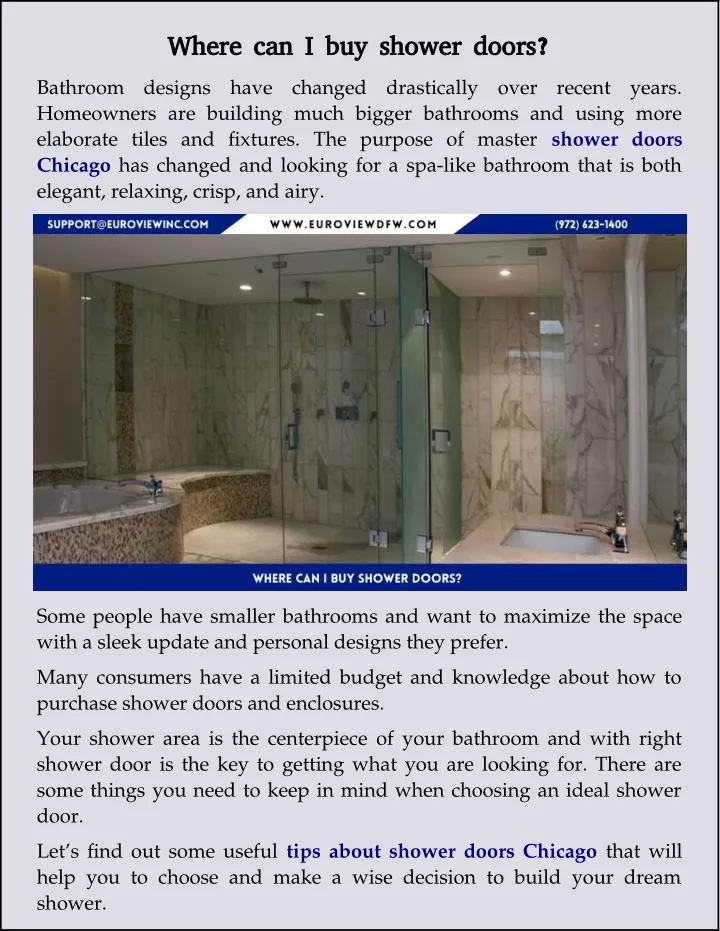 where can i buy shower doors where