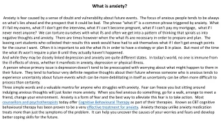 What is anxiety ?