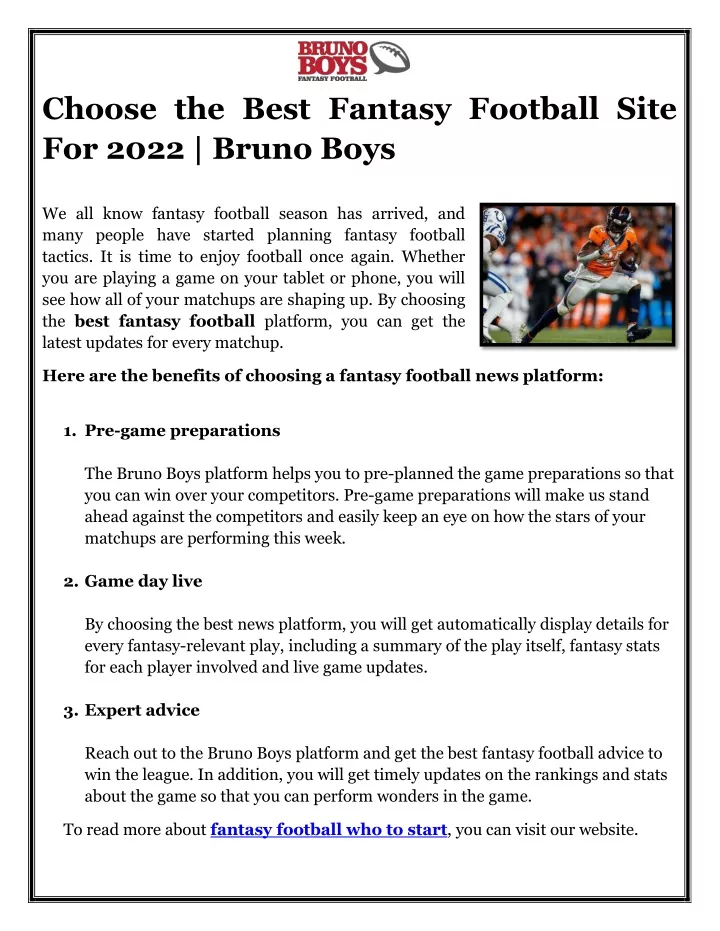 choose the best fantasy football site for 2022
