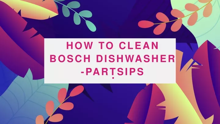 how to clean bosch dishwasher partsips