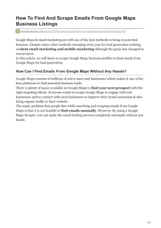 how to find and scrape emails from google maps