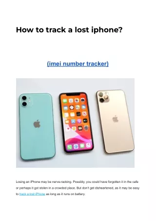 How to track a lost iphone?