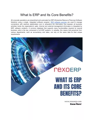 what is erp and its core benefits