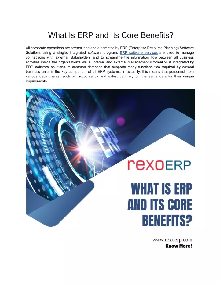 what is erp and its core benefits