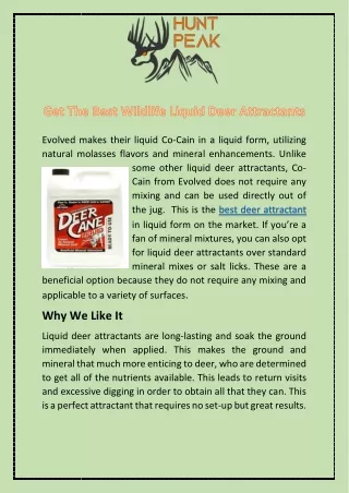 Get The Best Wildlife Liquid Deer Attractants