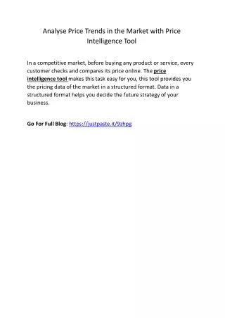 analyse price trends in the market with price