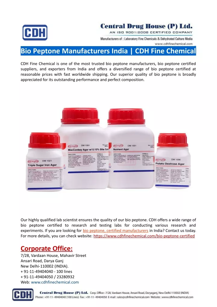 bio peptone manufacturers india cdh fine chemical