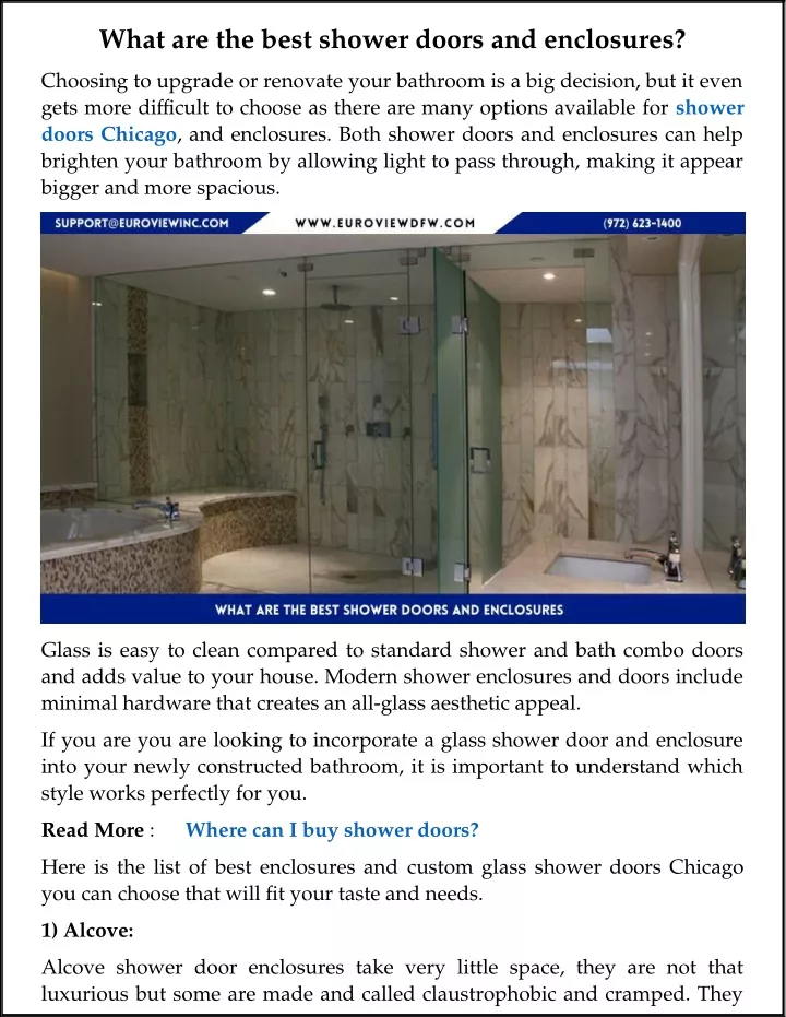 what are the best shower doors and enclosures