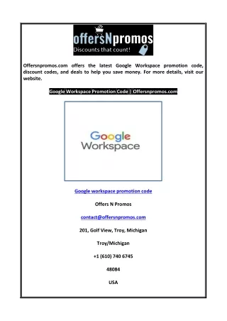 Google workspace promotion code