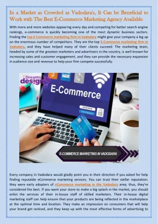 In a Market as Crowded as Vadodara's, It Can be Beneficial to Work with The Best E-Commerce Marketing Agency Available