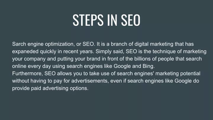 steps in seo