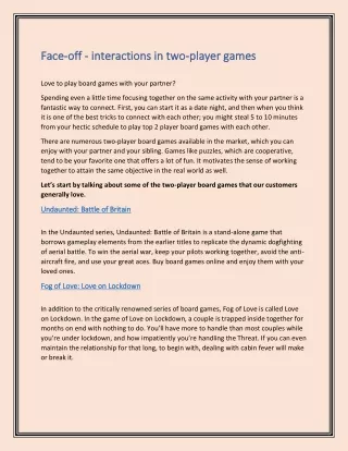 face face off