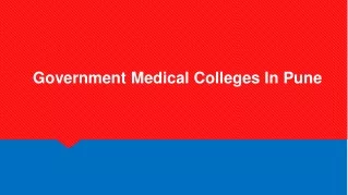 Government Medical Colleges In Pune