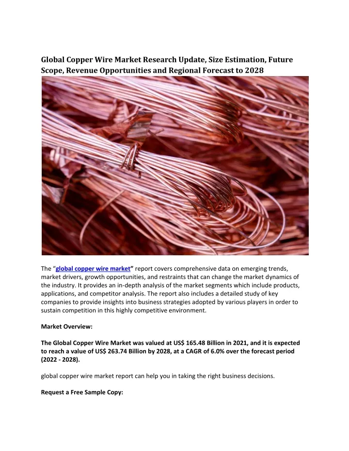 global copper wire market research update size