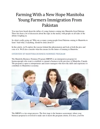 Farming With a New Hope Manitoba Young Farmers Immigration From Pakistan