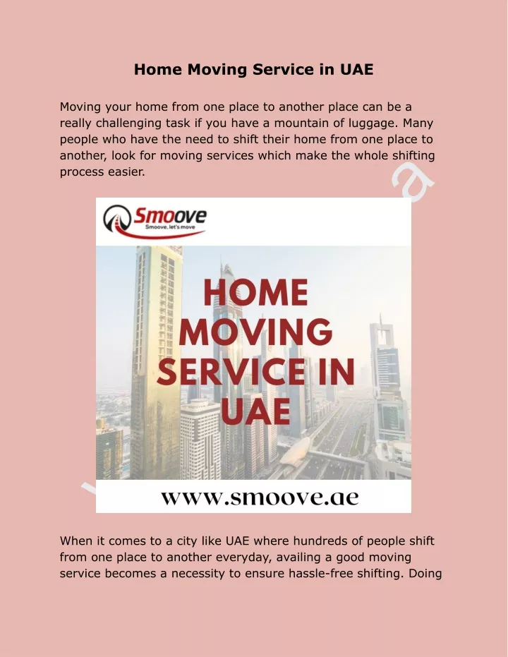 home moving service in uae