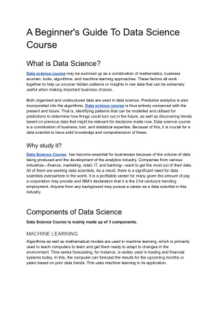 Data science course - Mentorkart