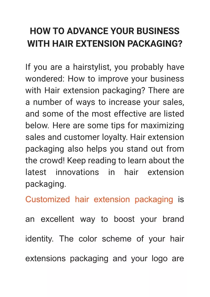 how to advance your business with hair extension