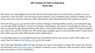 GPS Trackers for Kids to Help Keep Them Safe