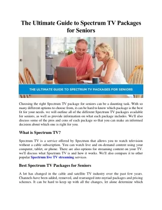 spectrum tv packages for seniors