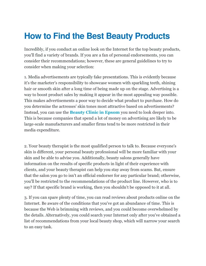 how to find the best beauty products