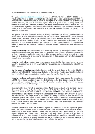 label free detection market worth
