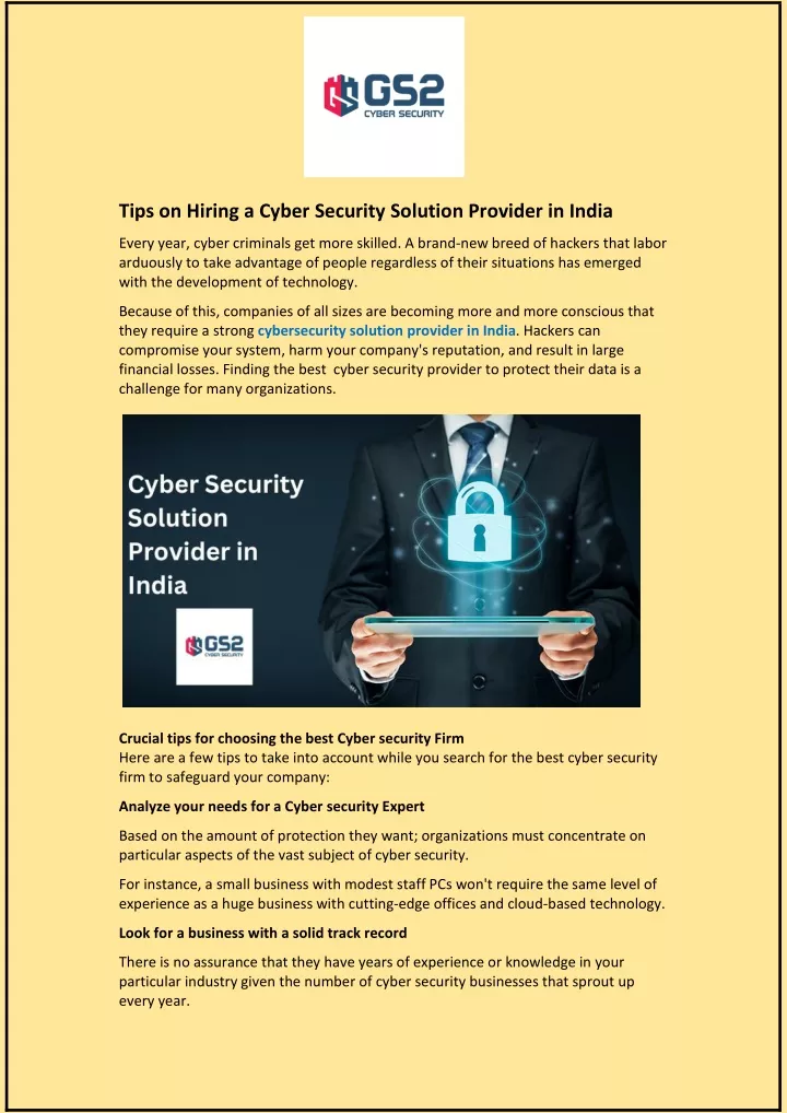 tips on hiring a cyber security solution provider