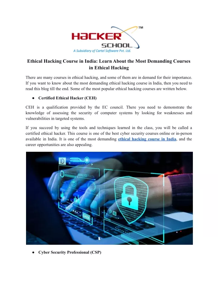 ethical hacking course in india learn about