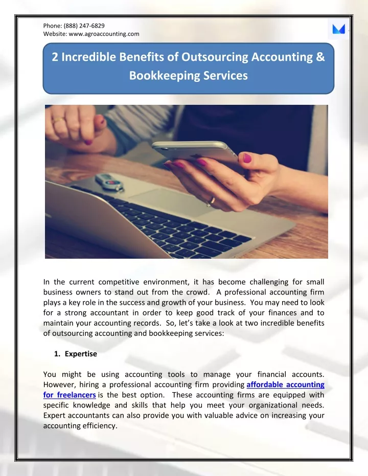 PPT - 2 Incredible Benefits Of Outsourcing Accounting & Bookkeeping ...