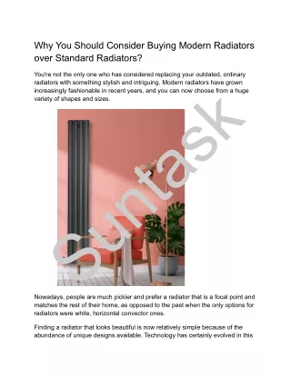 Why You Should Consider Buying Modern Radiators over Standard Radiators?