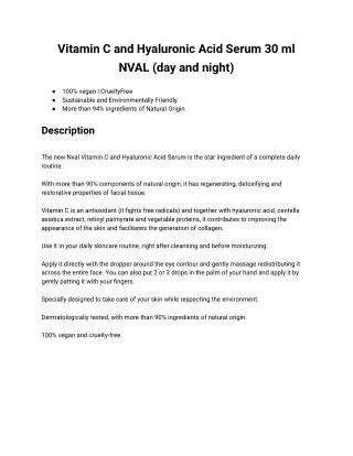 Vitamin C and Hyaluronic Acid Serum 30 ml NVAL (day and night)