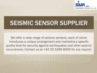 seismic sensor supplier