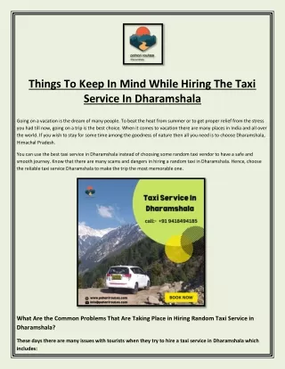 things to keep in mind while hiring the taxi