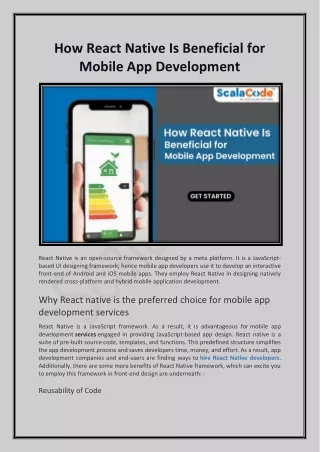 How React Native Is Beneficial for Mobile App Development - ScalaCode