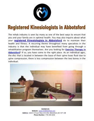 registered Kinesiologists in Abbotsford
