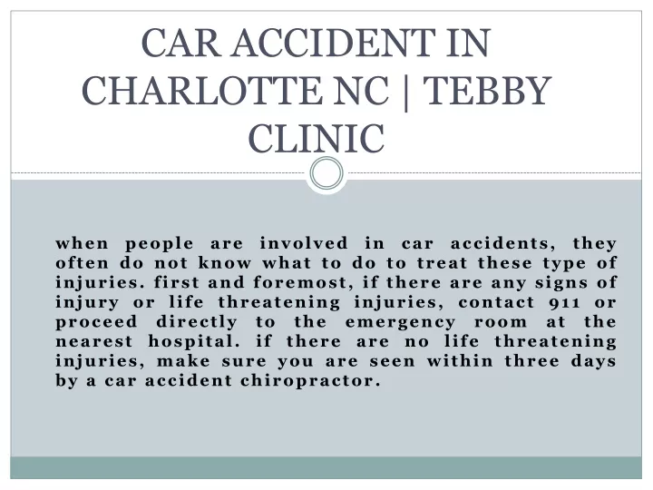 car accident in charlotte nc tebby clinic